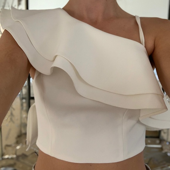 White/cream off the shoulder crop top - Picture 5 of 5